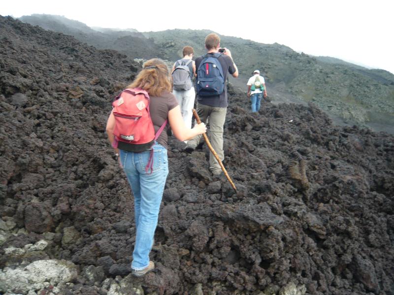 Volcan Pacaya-j.JPG - We walked over this for a while. Here is where the sticks were very useful.
